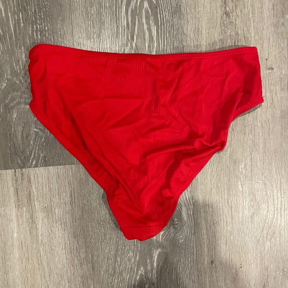 Red High Waisted Bikini Bottoms - Picture 2 of 2